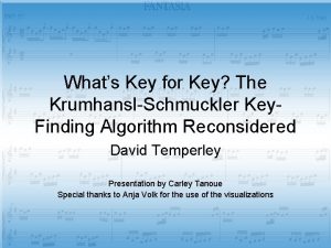 Whats Key for Key The KrumhanslSchmuckler Key Finding