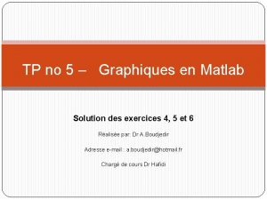 TP no 5 Graphiques en Matlab Solution des