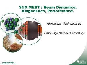 SNS MEBT Beam Dynamics Diagnostics Performance Alexander Aleksandrov