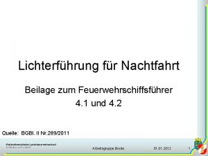 Lichterfhrung fr Nachtfahrt Beilage zum Feuerwehrschiffsfhrer 4 1