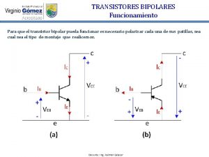 TRANSISTORES BIPOLARES Funcionamiento Para que el transistor bipolar