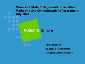 Minnesota State Colleges and Universities Marketing and Communications