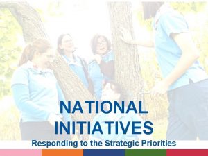 NATIONAL INITIATIVES Responding to the Strategic Priorities Strategic