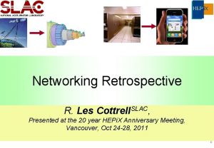 Networking Retrospective R Les Cottrell SLAC Presented at