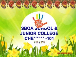 SBOA SCHOOL JUNIOR COLLEGE CHENNAI 101 WEE WISDOM