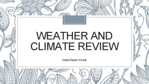 WEATHER AND CLIMATE REVIEW InnerOuter Circle Crash Course