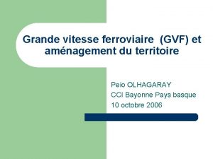 Grande vitesse ferroviaire GVF et amnagement du territoire