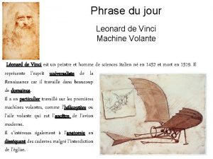 Phrase du jour Leonard de Vinci Machine Volante