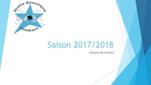 Saison 20172018 Compte de rsultat Recettes Budget Ralisation