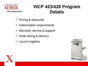 WCP 423428 Program Details Pricing discounts Authorization requirements