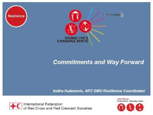 IFRC Resilience Commitments and Way Forward Indira Kulenovic