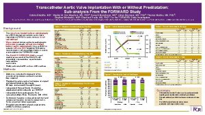 Transcatheter Aortic Valve Implantation With or Without Predilatation