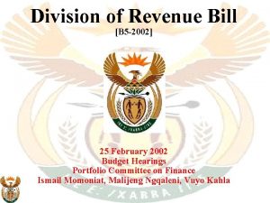 Division of Revenue Bill B 5 2002 25