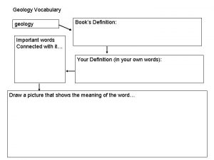 Geology Vocabulary geology Books Definition Important words Connected