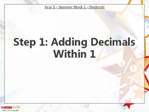 Year 5 Summer Block 1 Decimals Step 1