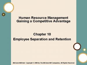 Human Resource Management Gaining a Competitive Advantage Chapter