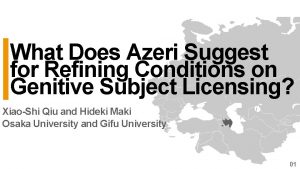 What Does Azeri Suggest for Refining Conditions on
