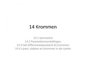 14 Krommen 14 1 Symmetrie 14 2 Parametervoorstellingen