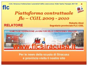 CGIL Siracusa Federazione Lavoratori della conoscenza Viale Santa