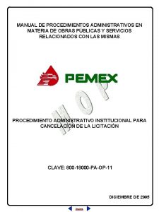 MANUAL DE PROCEDIMIENTOS ADMINISTRATIVOS EN MATERIA DE OBRAS