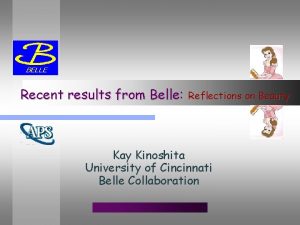 Recent results from Belle Reflections on Beauty Kay