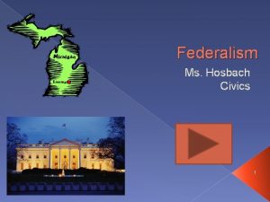 Federalism Ms Hosbach Civics 1 What is federalism