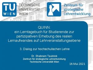 QUINN ein Lerntagebuch fr Studierende zur partizipativen Erhebung