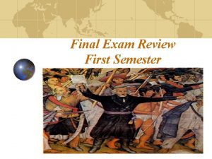 Final Exam Review First Semester Chapter One Multiple