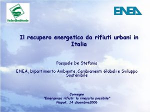 Il recupero energetico da rifiuti urbani in Italia