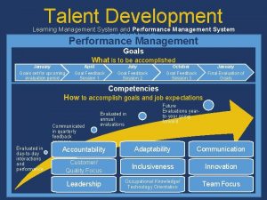 Talent Development Learning Management System and Performance Management