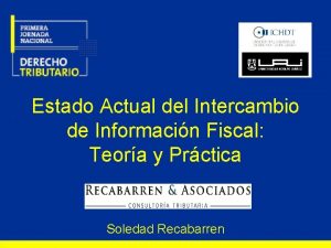 Estado Actual del Intercambio de Informacin Fiscal Teora