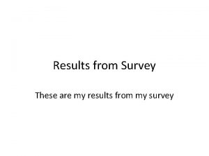 Results from Survey These are my results from