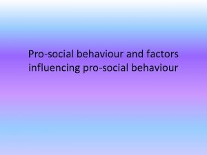 Prosocial behaviour and factors influencing prosocial behaviour Imagine