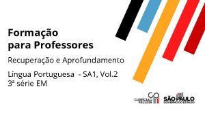 Formao para Professores Recuperao e Aprofundamento Lngua Portuguesa