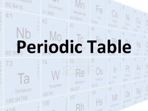 Periodic Table Mendeleev Russian chemist Designed the first