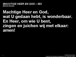 MACHTIGE HEER EN GOD 583 Marcel Zimmer Machtige