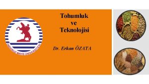 Tohumluk ve Teknolojisi Dr Erkan ZATA Tohum Depolama