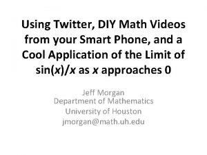 Using Twitter DIY Math Videos from your Smart