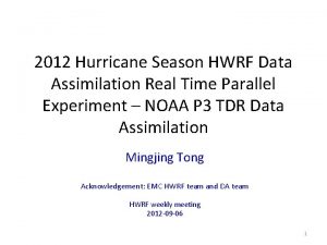 2012 Hurricane Season HWRF Data Assimilation Real Time