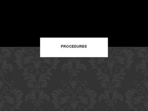 PROCEDURES DISCIPLINE My discipline policy 1 Warning 2