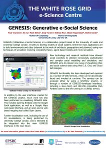 GENESIS Generative eSocial Science Paul Townend 1 Jie