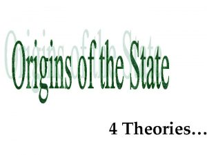 4 Theories Social Contract Theory By SOCIAL CONTRACT