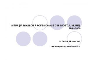 SITUAIA BOLILOR PROFESIONALE DIN JUDEUL MURE 2004 2009