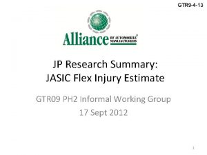 GTR 9 4 13 JP Research Summary JASIC