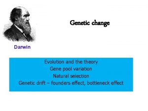 Genetic change Darwin Evolution and theory Gene pool