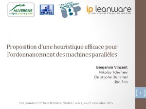 Proposition dune heuristique efficace pour lordonnancement des machines