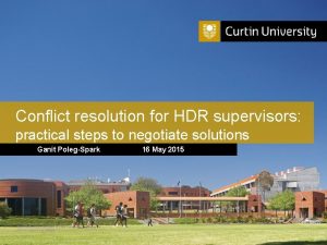 Conflict resolution for HDR supervisors practical steps to