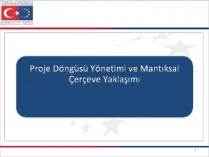 Proje Dngs Ynetimi ve Mantksal ereve Yaklam 1