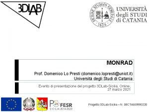 MONRAD Prof Domenico Lo Presti domenico loprestiunict it