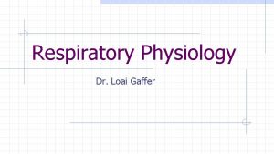 Respiratory Physiology Dr Loai Gaffer Functional Anatomy The